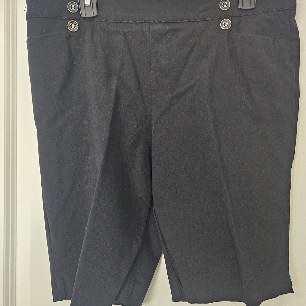 Black Button-Detail Shorts